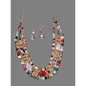 Women's Colorful Collar Jewelry Set